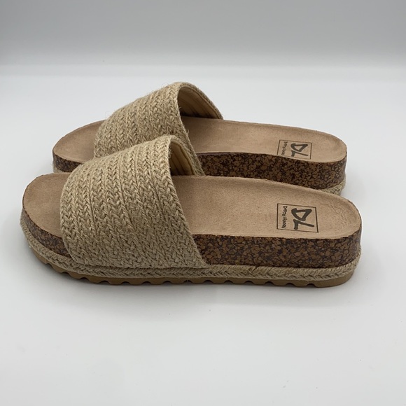 DIRTY LAUNDRY DAYTON JUTE PLATFROM SLIDES-NATURAL - Picture 3 of 6